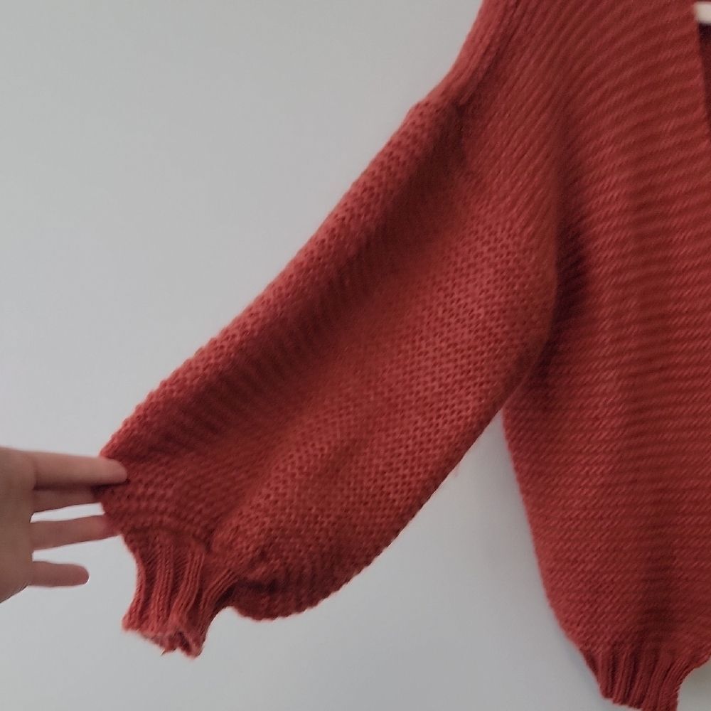 Cozy Rust Open-Front Cardigan - Picture 8 of 12